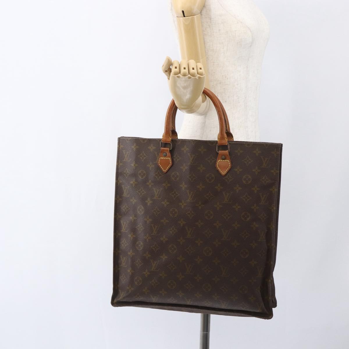 LOUIS VUITTON Monogram Sac Plat Hand Bag M51140 LV Auth 166309