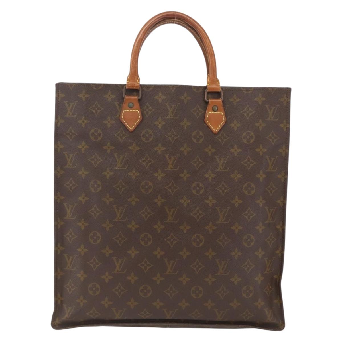 LOUIS VUITTON Monogram Sac Plat Hand Bag M51140 LV Auth 166309