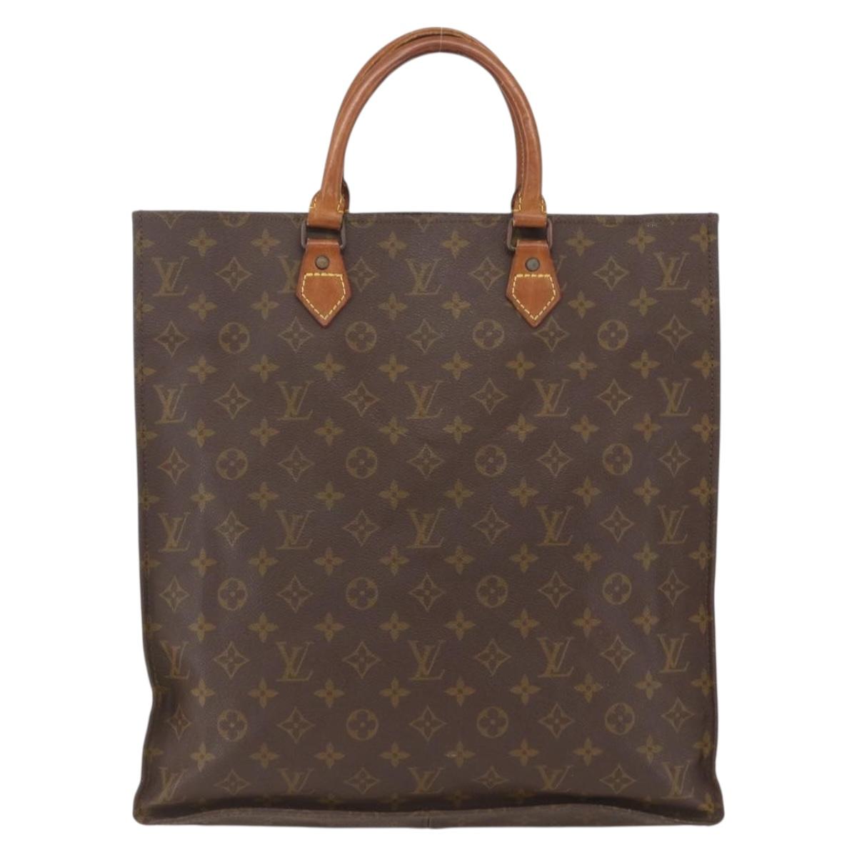 LOUIS VUITTON Monogram Sac Plat Hand Bag M51140 LV Auth 166309