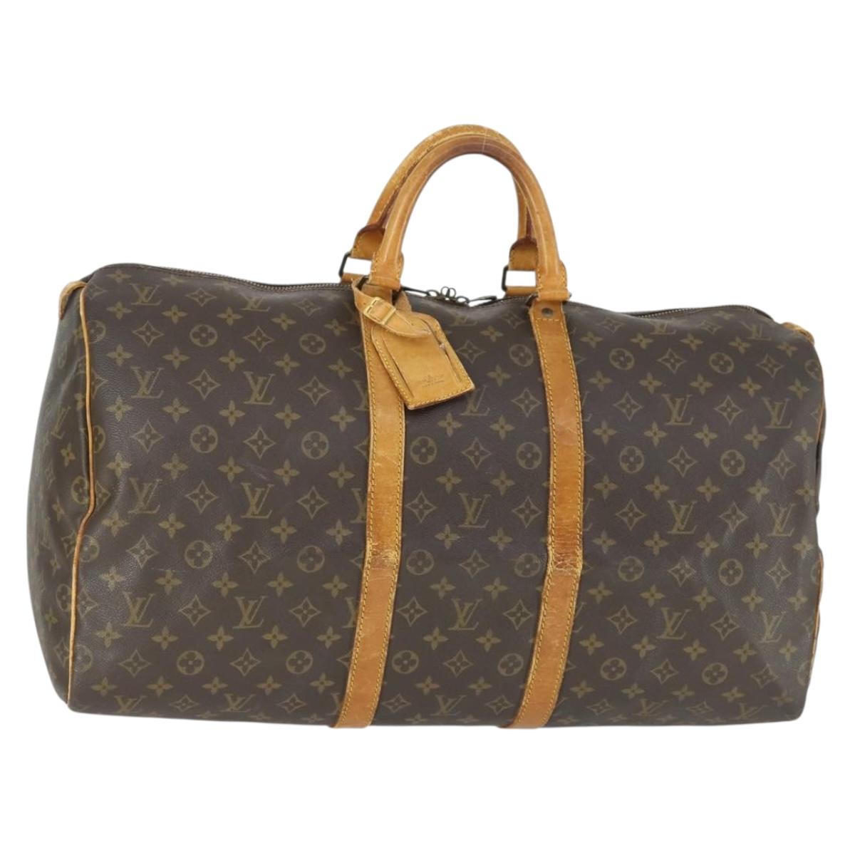 LOUIS VUITTON Monogram Keepall 55 Boston Bag M41424 LV Auth 166310