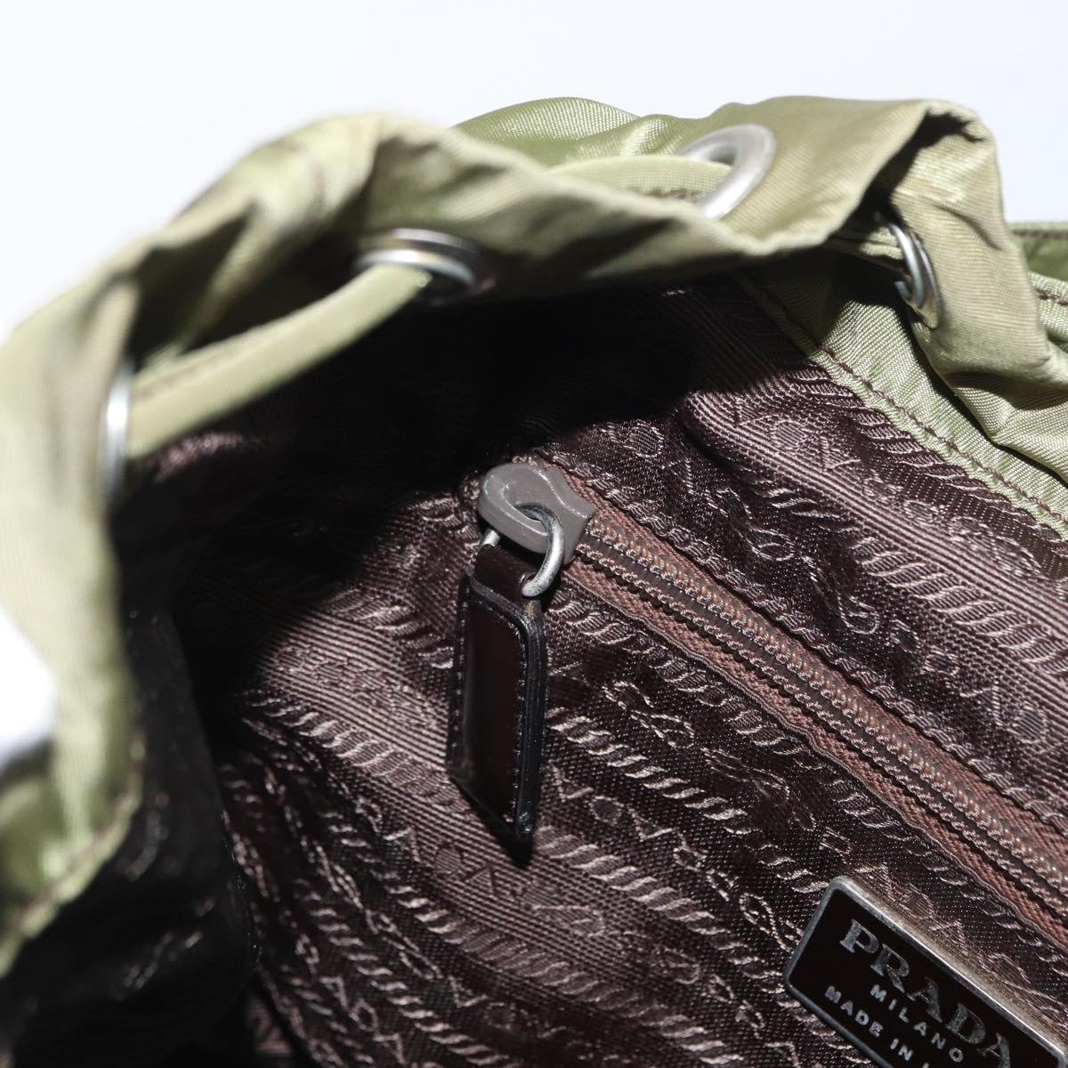 PRADA Backpack Nylon Green Silver Auth 166315