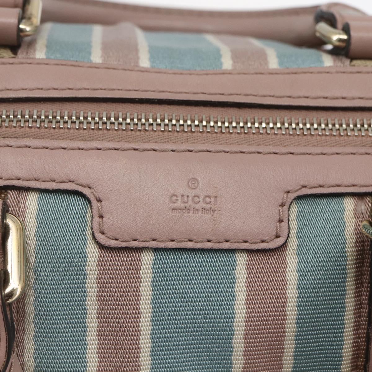GUCCI GG Canvas Boston Bag 2way Beige gold 247205 Auth 166316