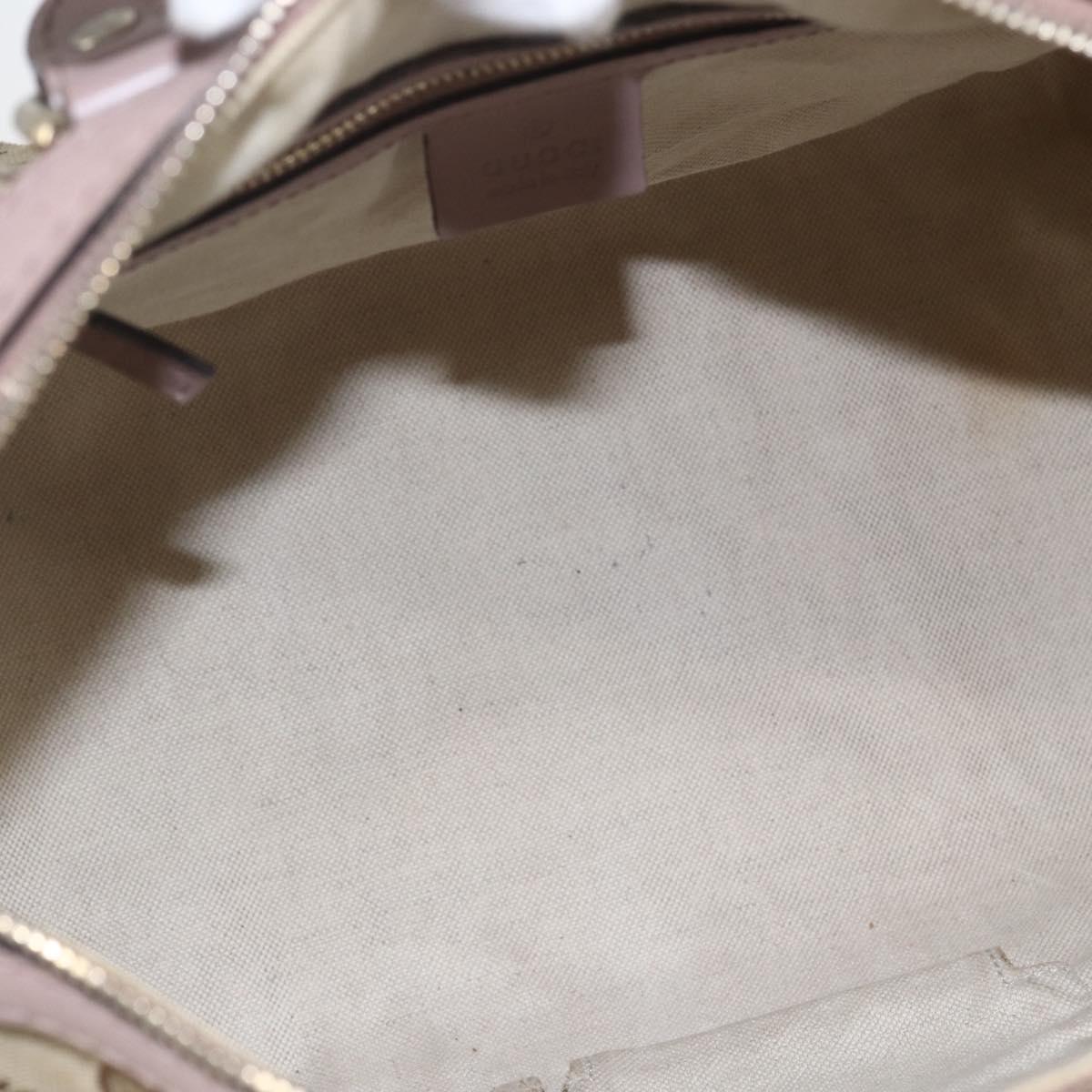 GUCCI GG Canvas Boston Bag 2way Beige gold 247205 Auth 166316