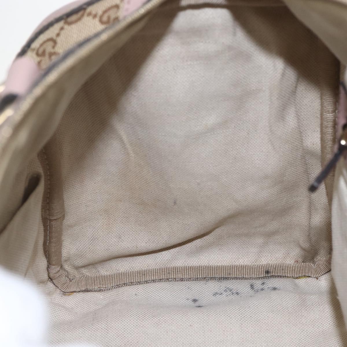 GUCCI GG Canvas Boston Bag 2way Beige gold 247205 Auth 166316