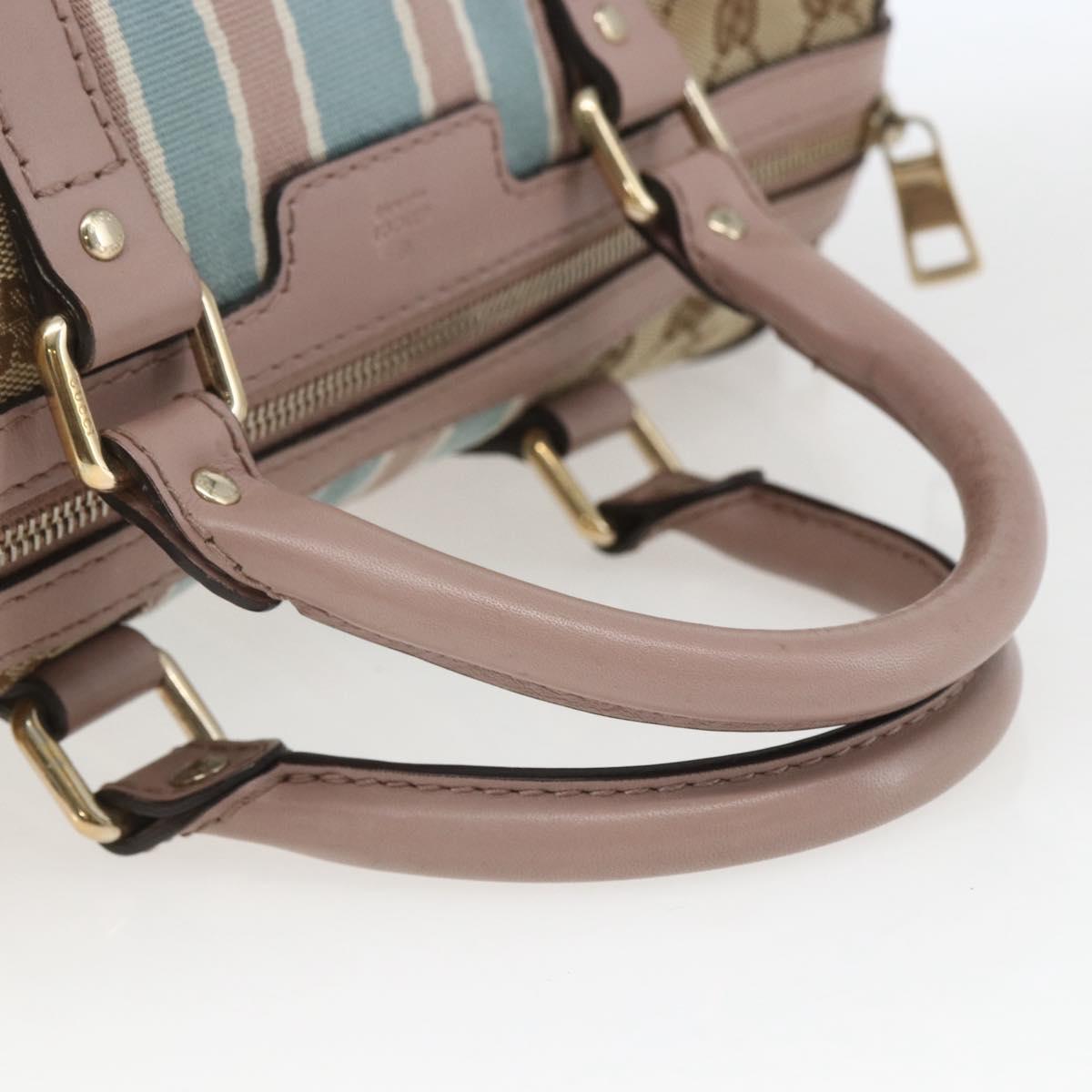 GUCCI GG Canvas Boston Bag 2way Beige gold 247205 Auth 166316