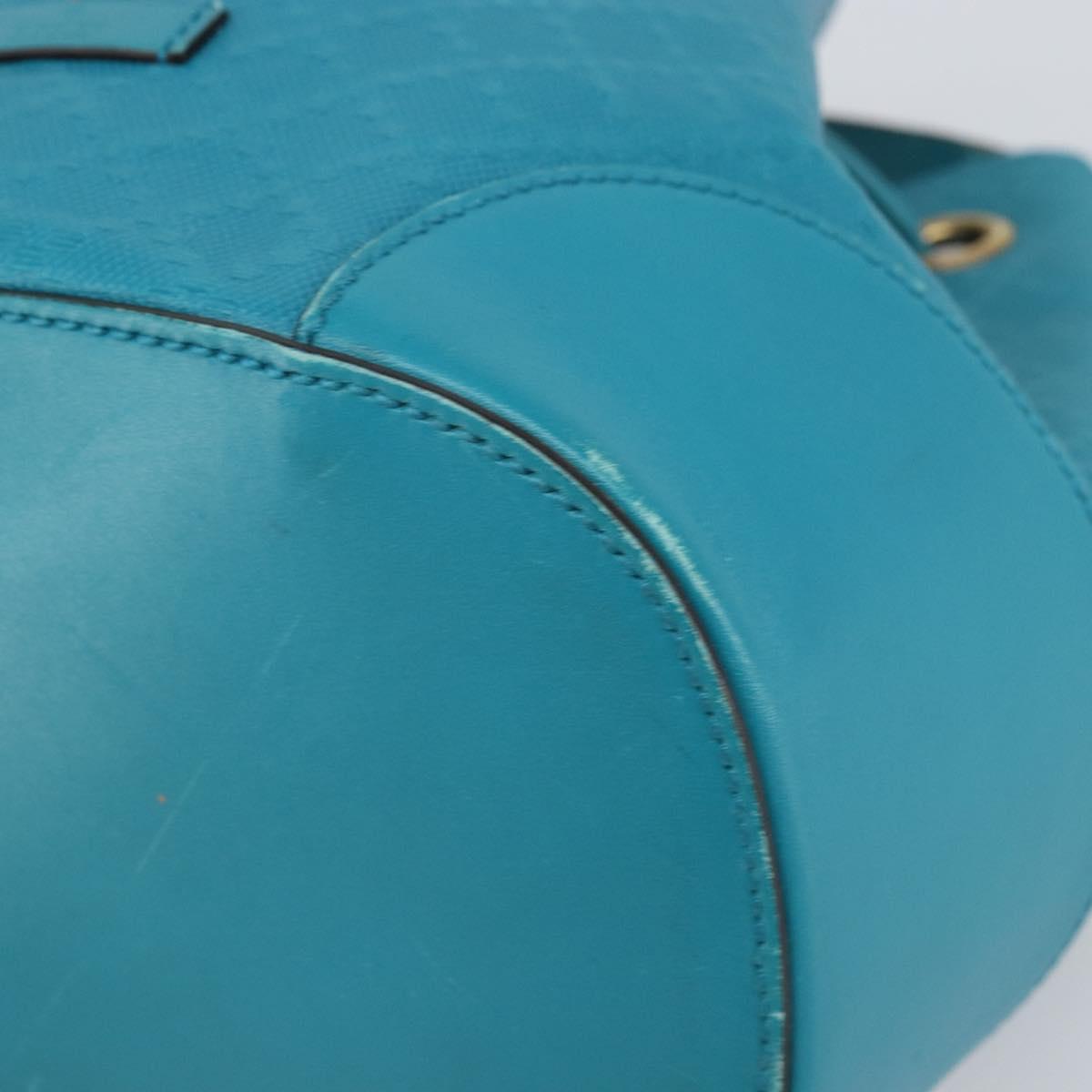 GUCCI Diamante Bright Bag Leather Turquoise Blue Gold 354229 Auth 166319