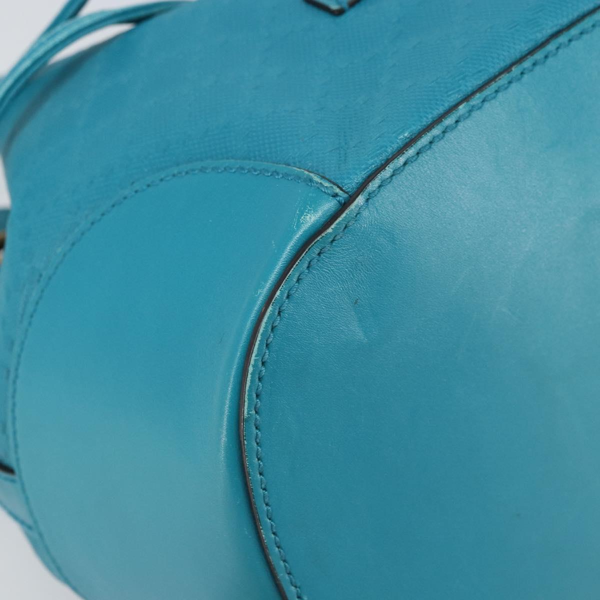 GUCCI Diamante Bright Bag Leather Turquoise Blue Gold 354229 Auth 166319