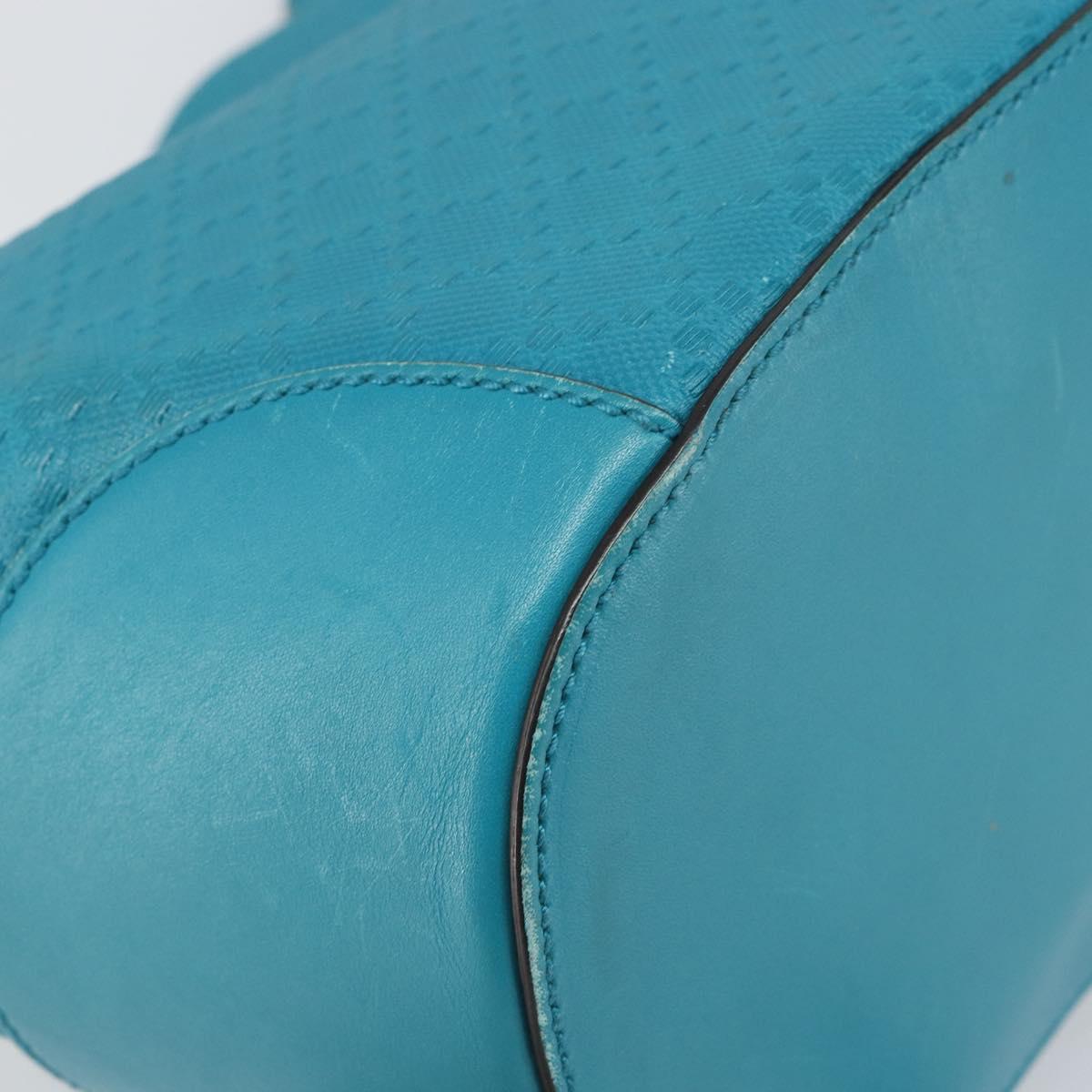 GUCCI Diamante Bright Bag Leather Turquoise Blue Gold 354229 Auth 166319
