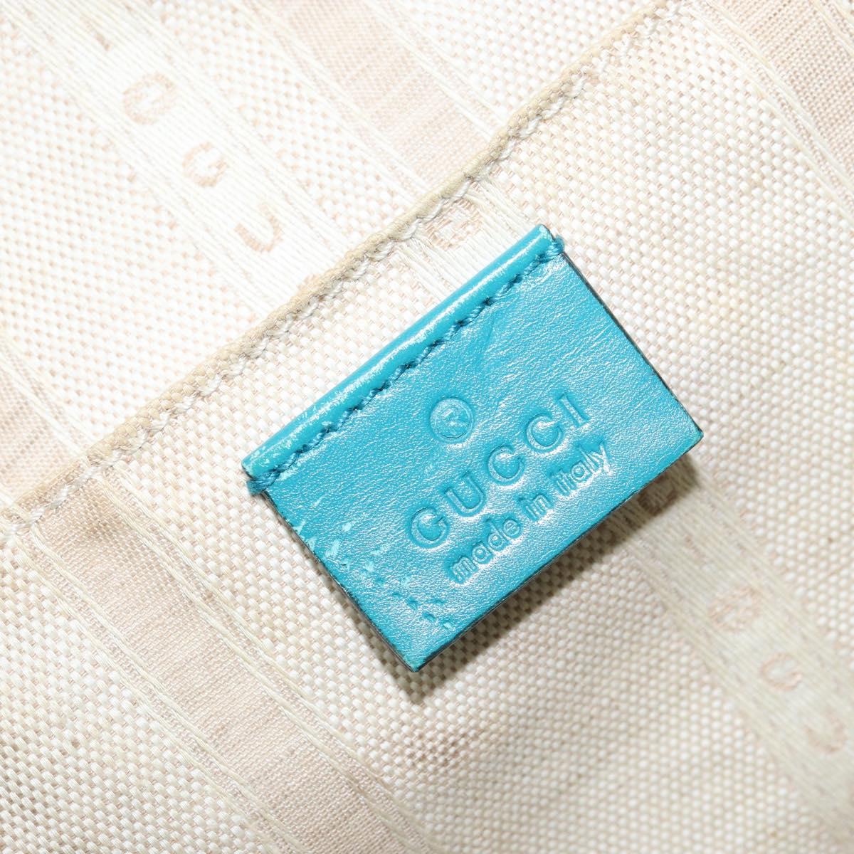 GUCCI Diamante Bright Bag Leather Turquoise Blue Gold 354229 Auth 166319