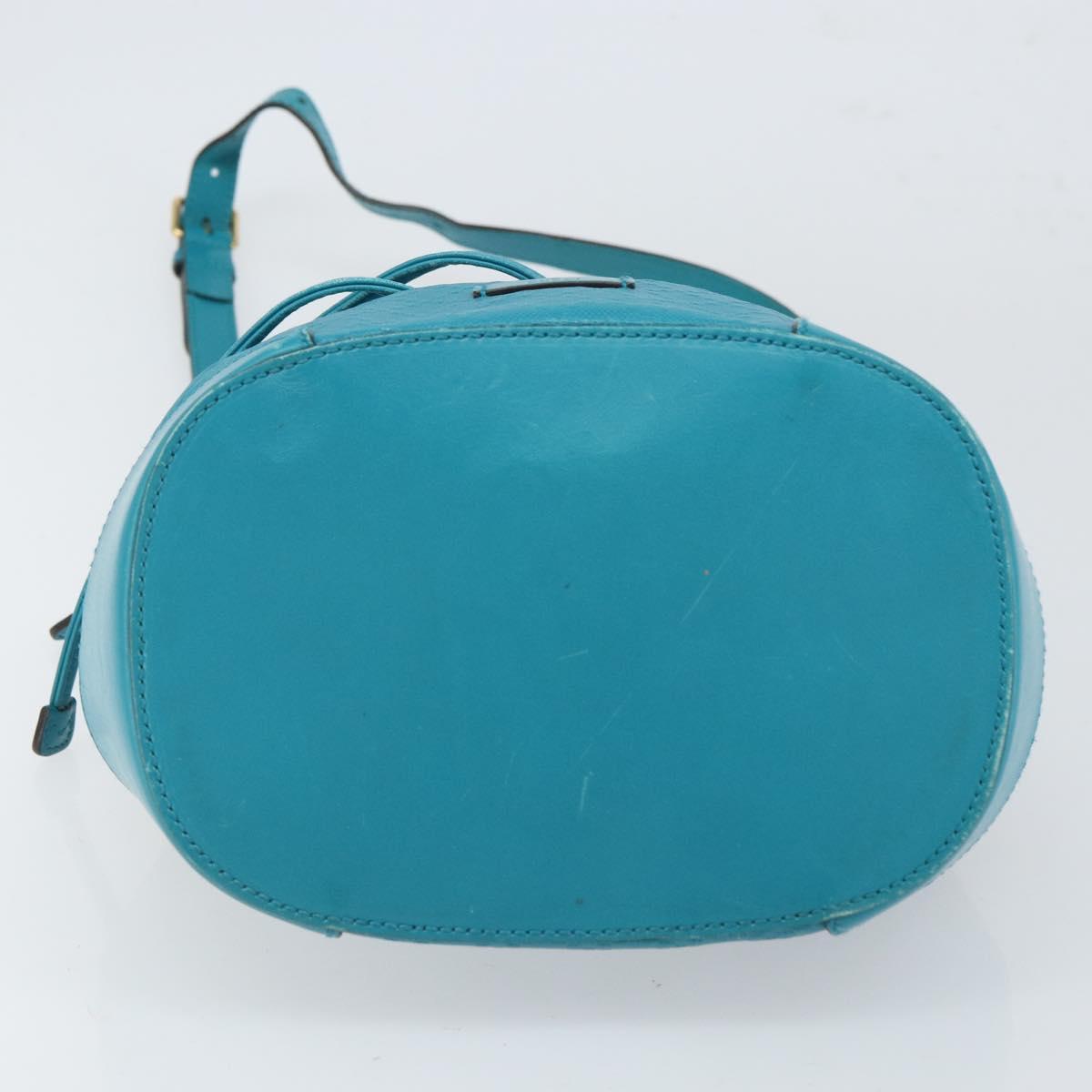 GUCCI Diamante Bright Bag Leather Turquoise Blue Gold 354229 Auth 166319