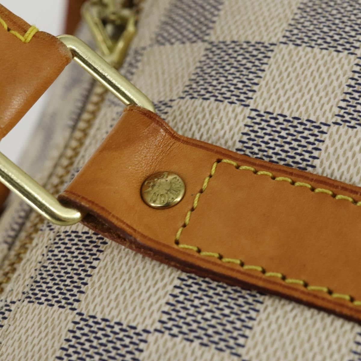 LOUIS VUITTON Damier Azur Keepall Bandouliere 55 Boston Bag N41429 Auth 166321