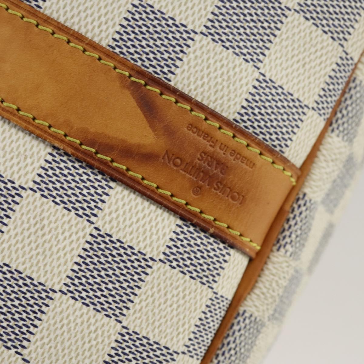 LOUIS VUITTON Damier Azur Keepall Bandouliere 55 Boston Bag N41429 Auth 166321