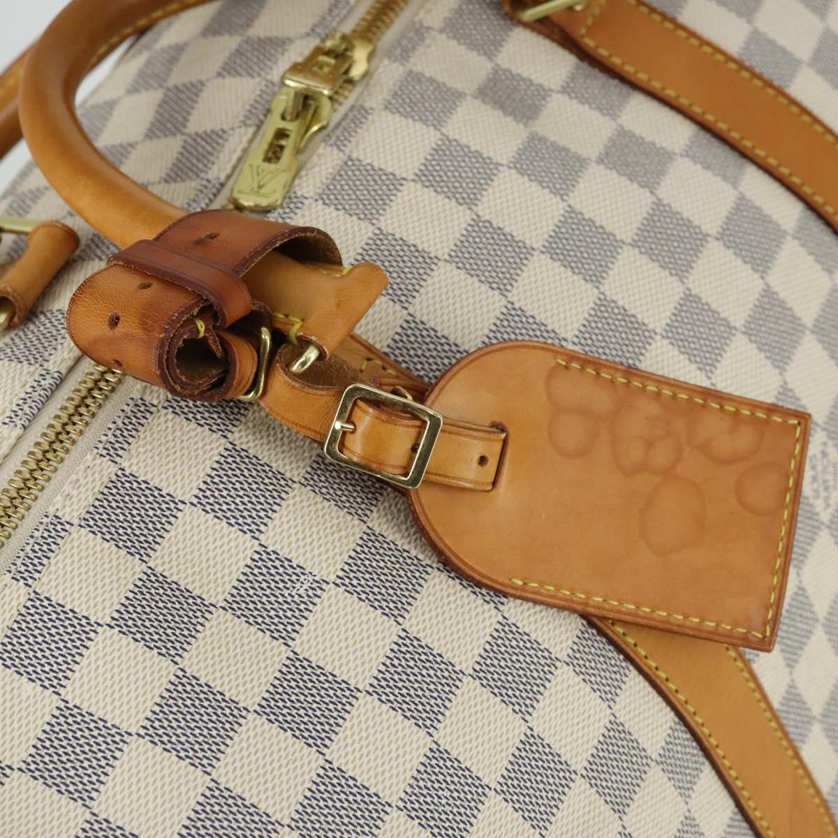 LOUIS VUITTON Damier Azur Keepall Bandouliere 55 Boston Bag N41429 Auth 166321