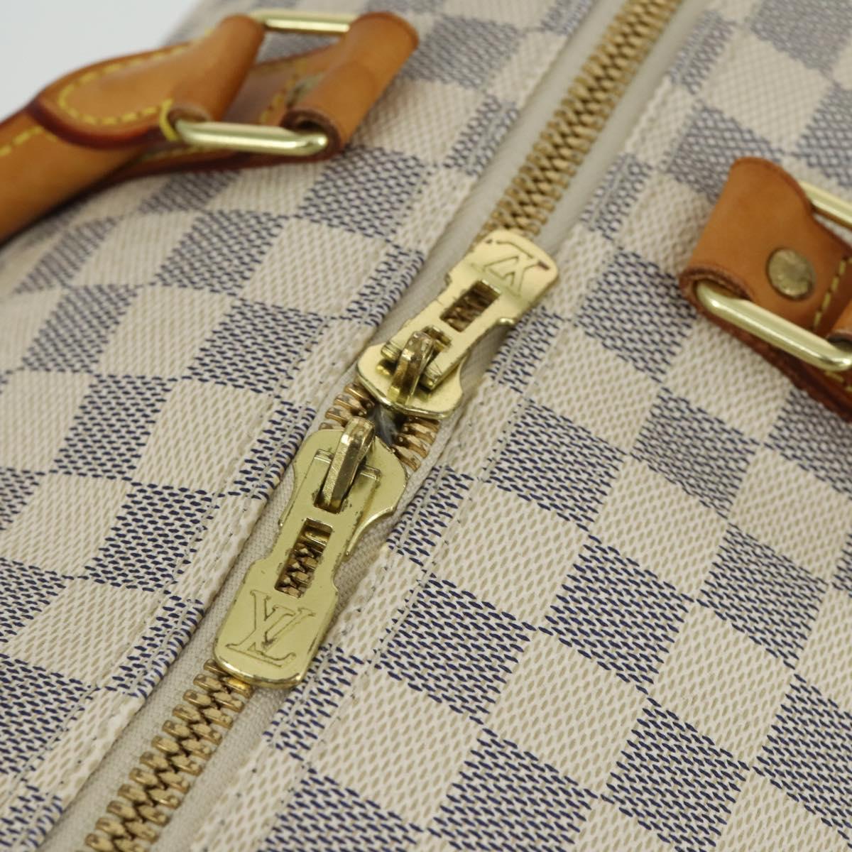 LOUIS VUITTON Damier Azur Keepall Bandouliere 55 Boston Bag N41429 Auth 166321