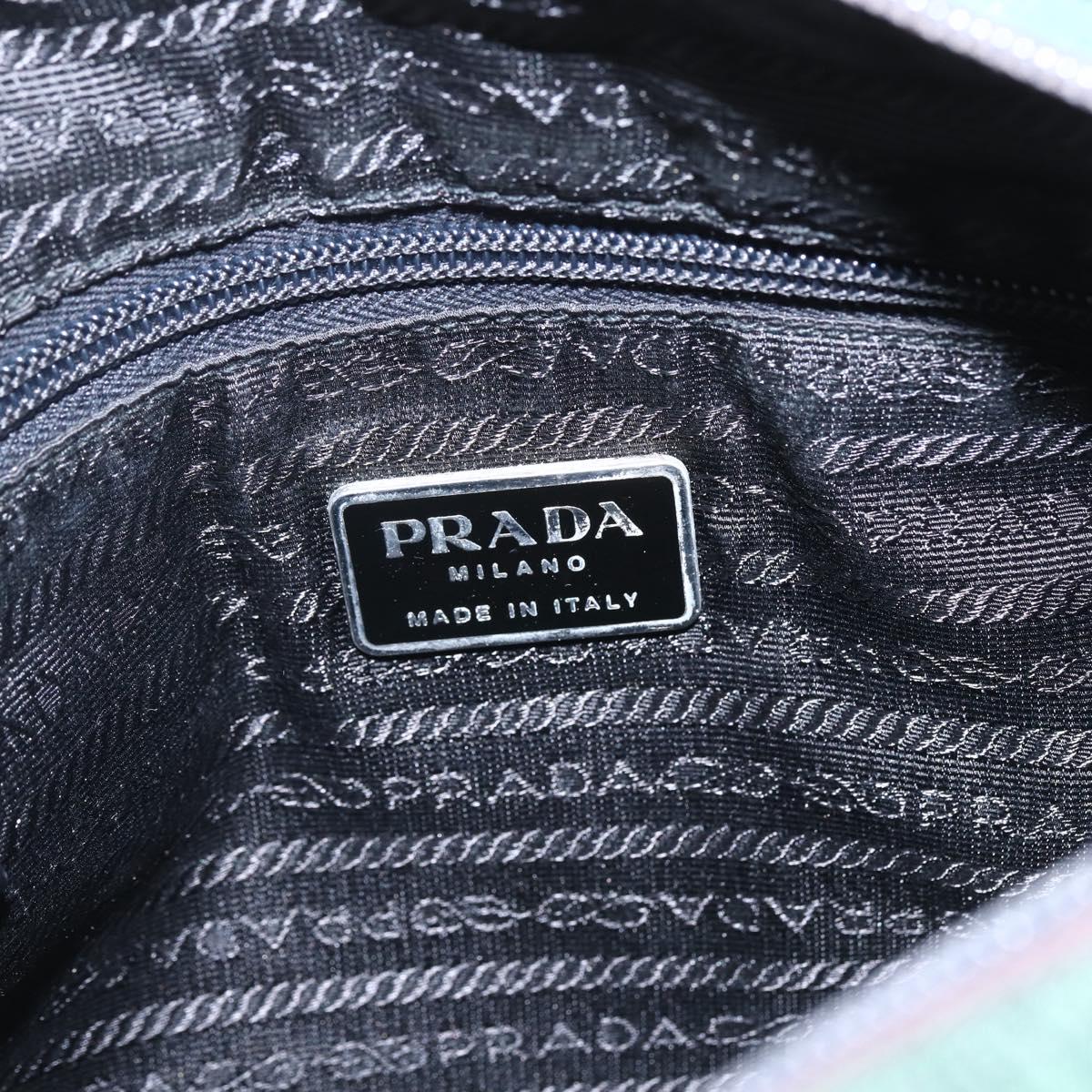 PRADA Shoulder Bag Nylon Green Silver Auth 166324