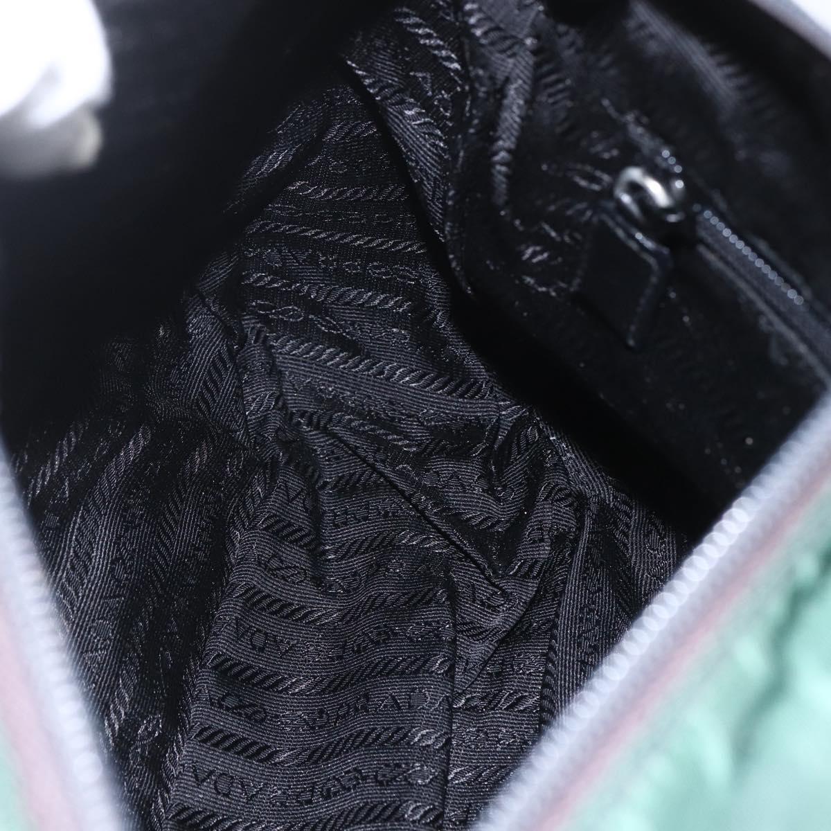 PRADA Shoulder Bag Nylon Green Silver Auth 166324
