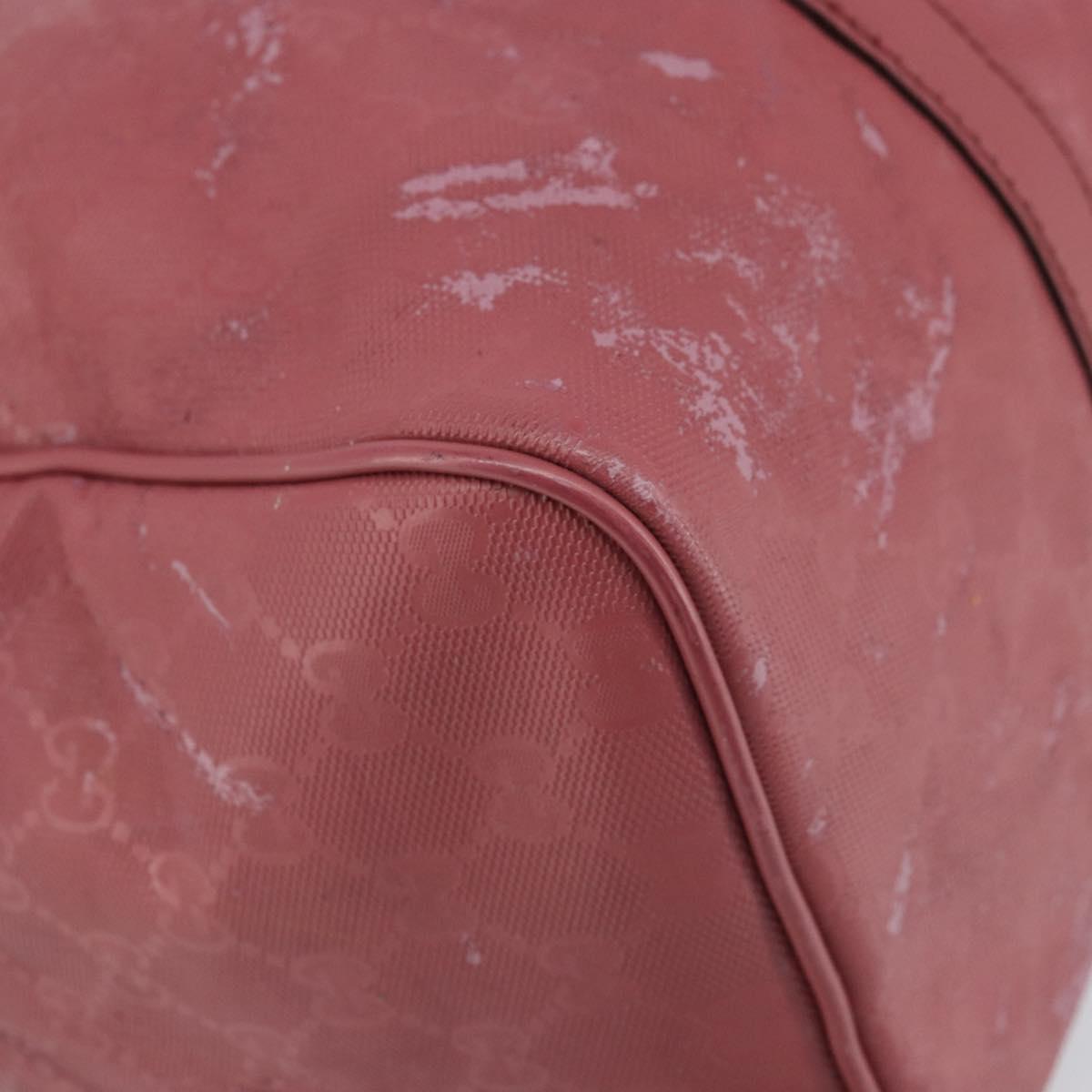 GUCCI GG Implementation Boston Bag PVC Gold Pink 193603 Auth 166330