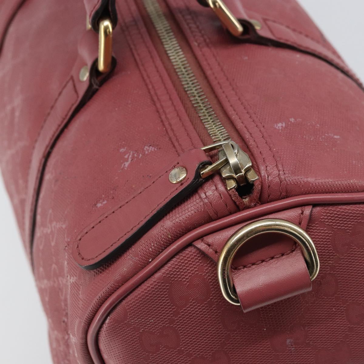 GUCCI GG Implementation Boston Bag PVC Gold Pink 193603 Auth 166330