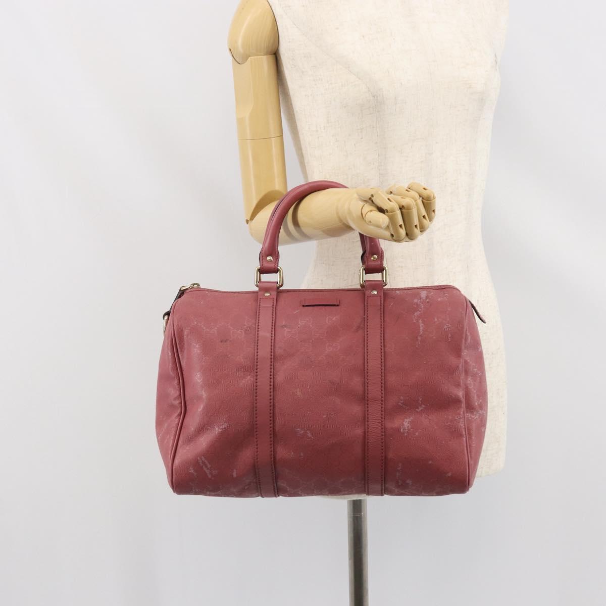 GUCCI GG Implementation Boston Bag PVC Gold Pink 193603 Auth 166330