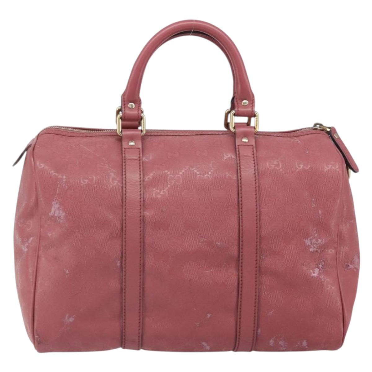 GUCCI GG Implementation Boston Bag PVC Gold Pink 193603 Auth 166330