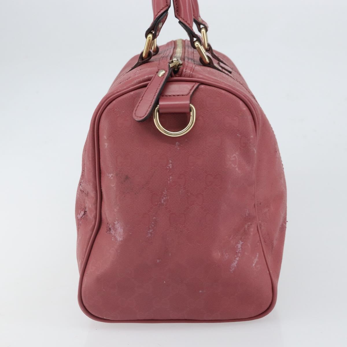 GUCCI GG Implementation Boston Bag PVC Gold Pink 193603 Auth 166330