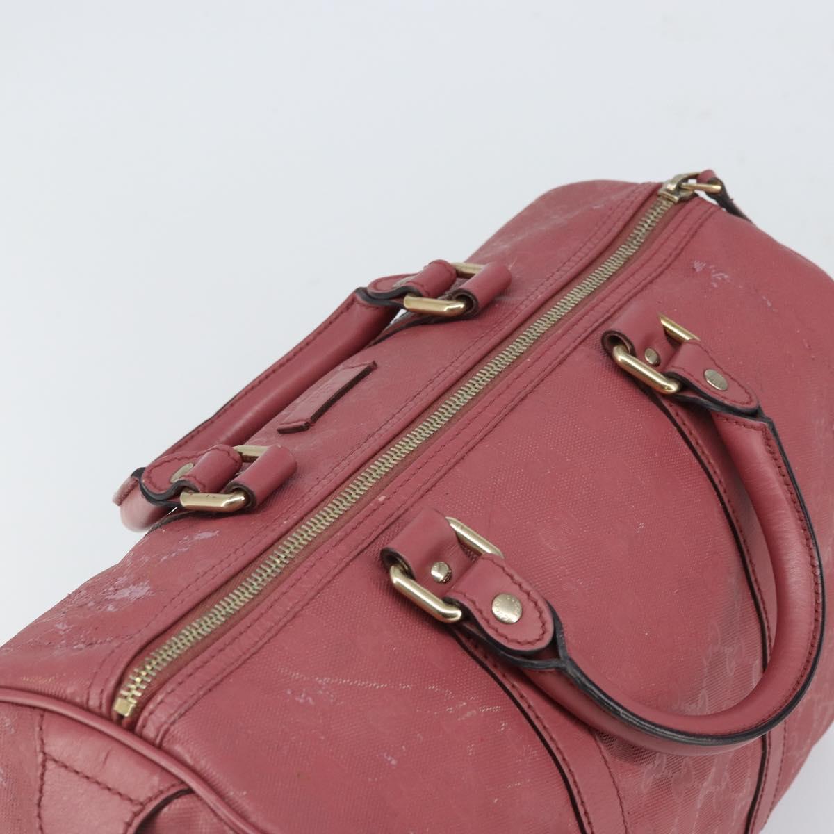 GUCCI GG Implementation Boston Bag PVC Gold Pink 193603 Auth 166330