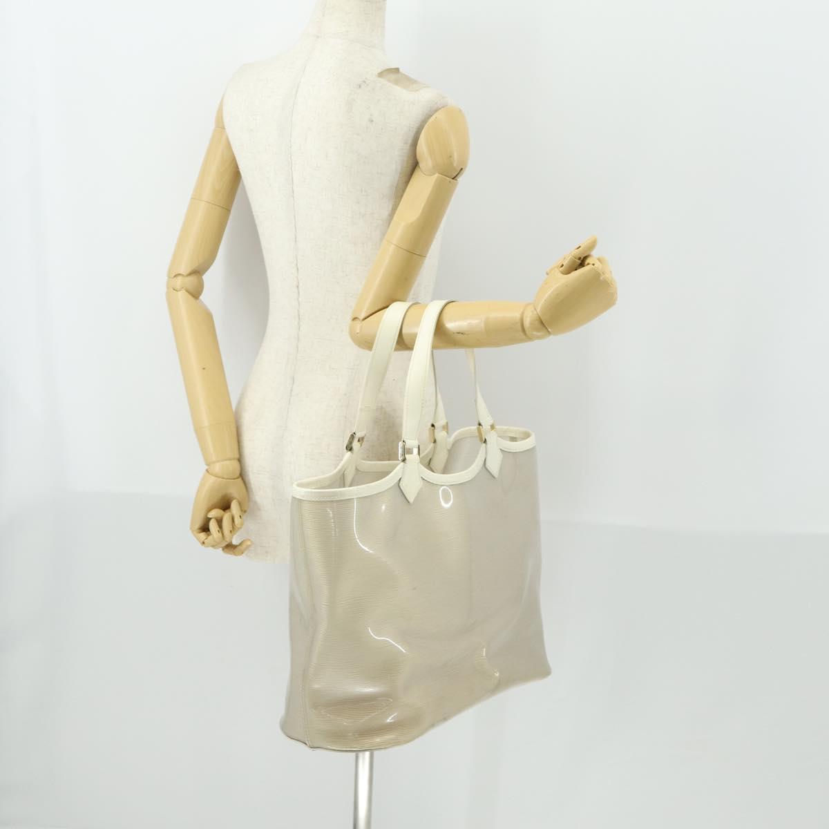 LOUIS VUITTON Epi Plage Lagoon Bay Tote Bag White Clear M92151 LV Auth 166331