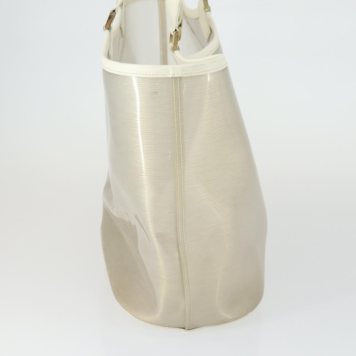 LOUIS VUITTON Epi Plage Lagoon Bay Tote Bag White Clear M92151 LV Auth 166331