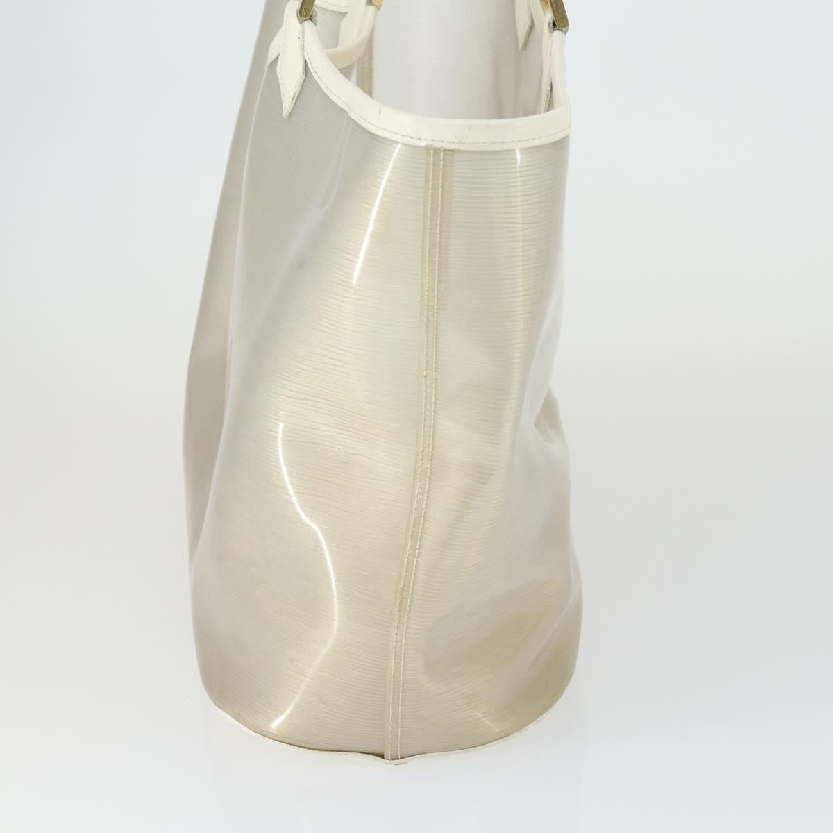 LOUIS VUITTON Epi Plage Lagoon Bay Tote Bag White Clear M92151 LV Auth 166331