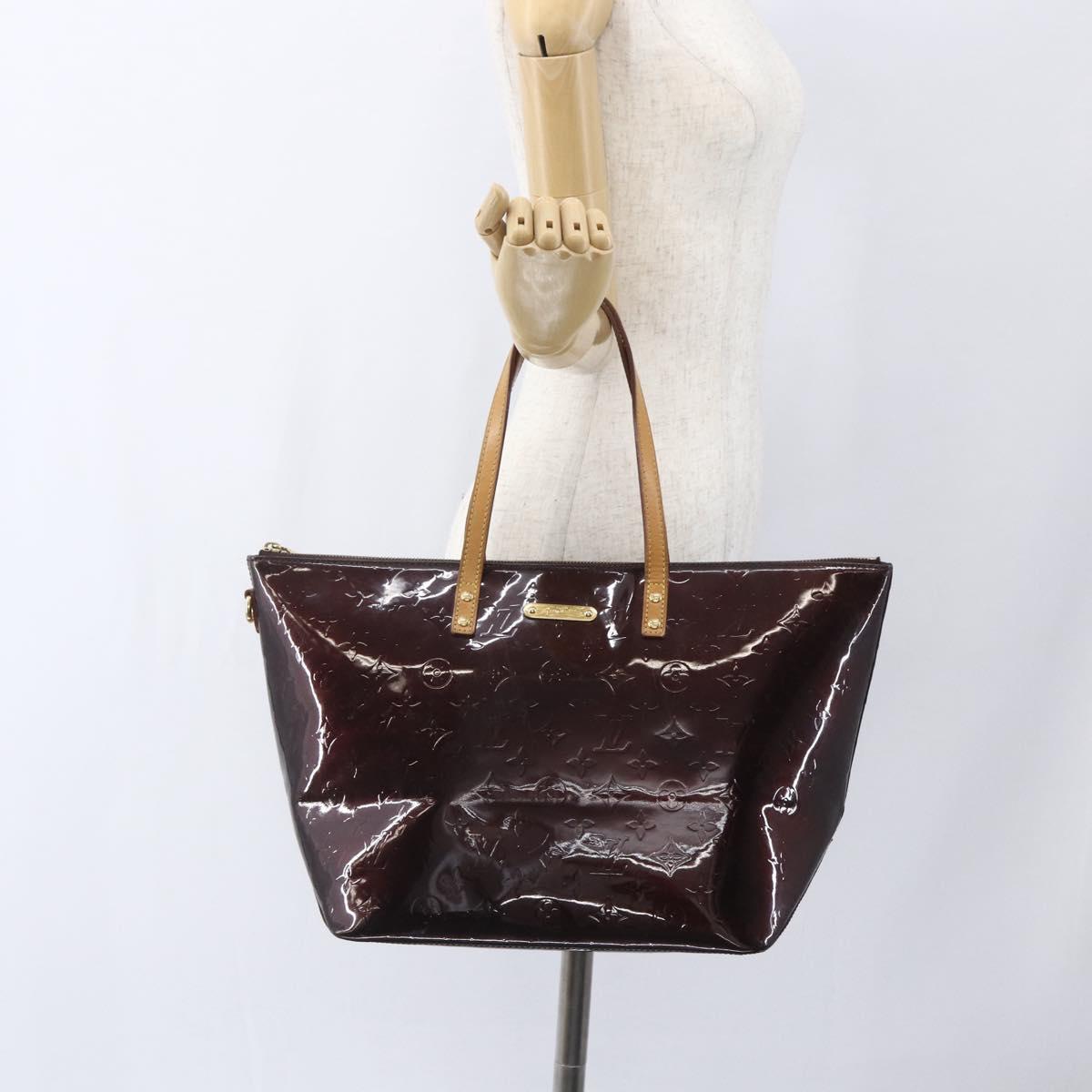 LOUIS VUITTON Monogram Vernis Bellevue GM Tote Bag Amarante M93589 Auth 166335