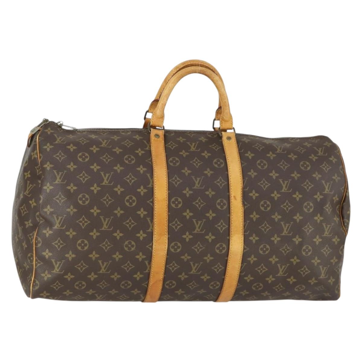 LOUIS VUITTON Monogram Keepall 55 Boston Bag M41424 LV Auth 166341