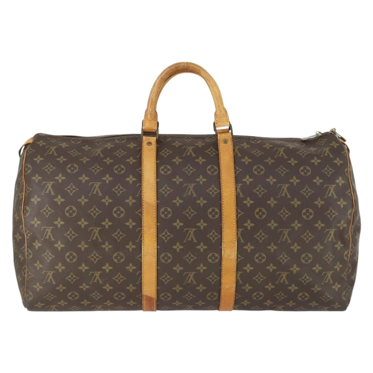 LOUIS VUITTON Monogram Keepall 55 Boston Bag M41424 LV Auth 166341