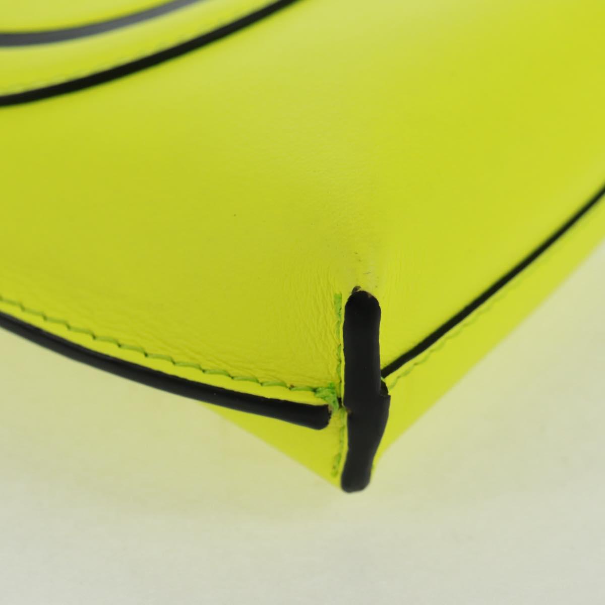 LOEWE Leather Gate Pocket Smiley Shoulder Pouch Bag Yellow Gold Auth 166364M