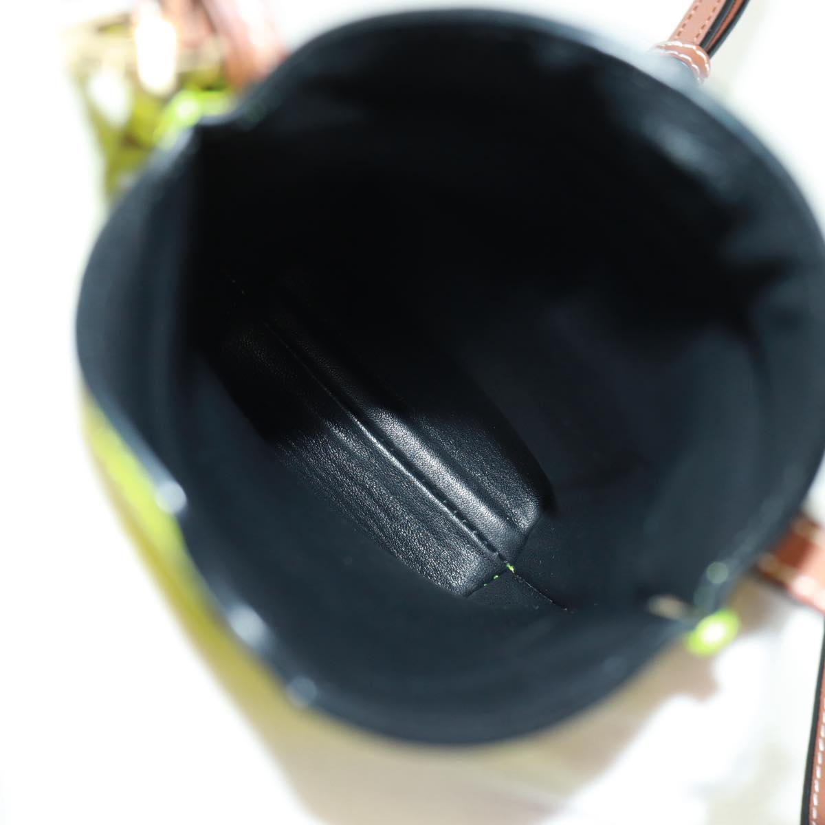 LOEWE Leather Gate Pocket Smiley Shoulder Pouch Bag Yellow Gold Auth 166364M