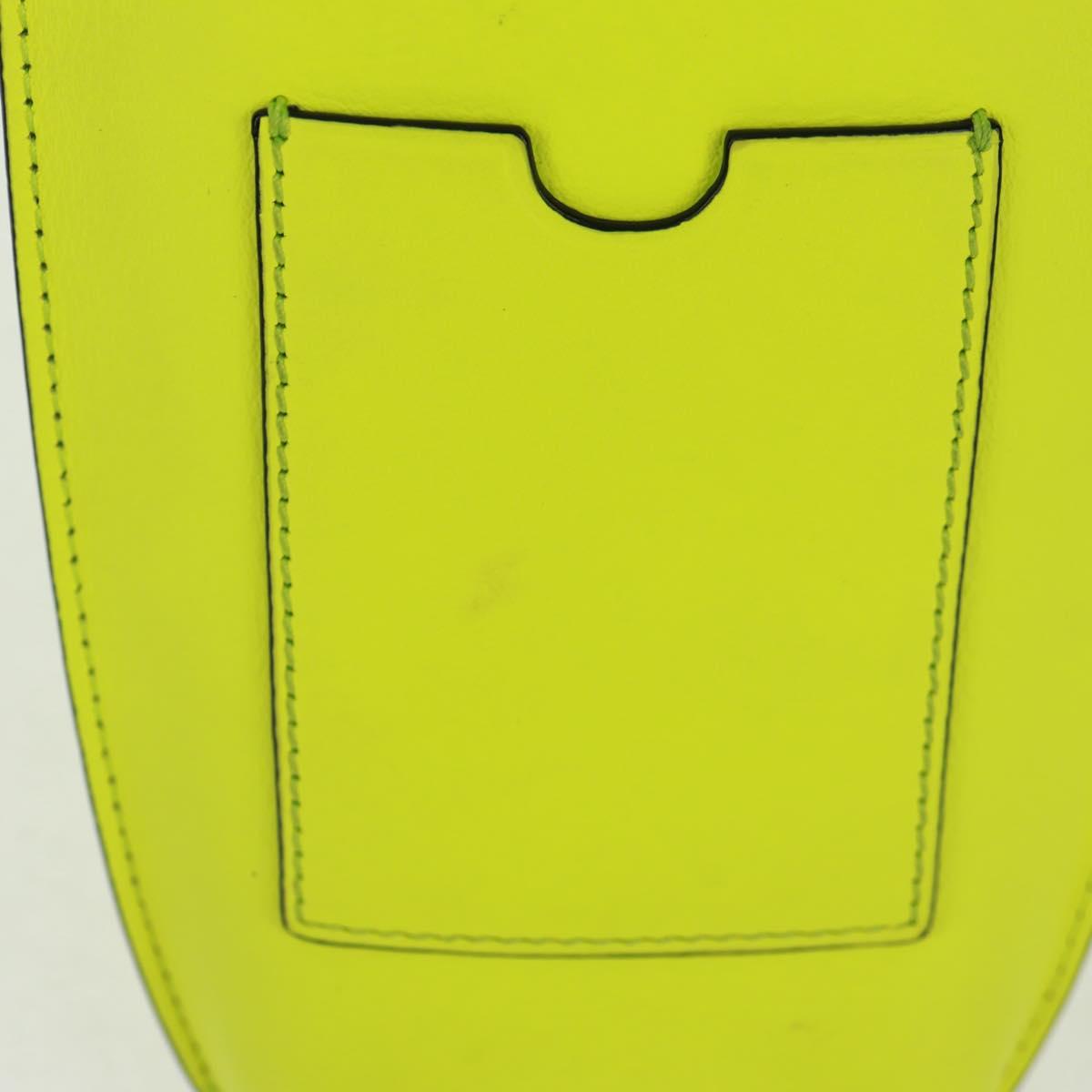 LOEWE Leather Gate Pocket Smiley Shoulder Pouch Bag Yellow Gold Auth 166364M