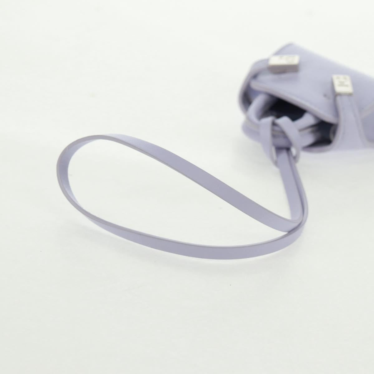 Salvatore Ferragamo Bag Charm Leather Purple Auth 166369M