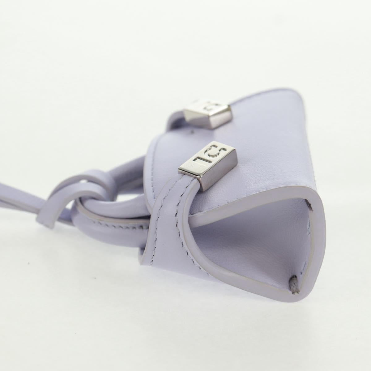 Salvatore Ferragamo Bag Charm Leather Purple Auth 166369M