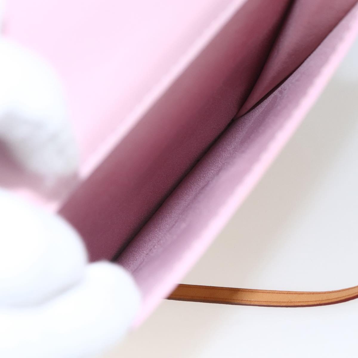 LOUIS VUITTON Monogram Vernis Motto Pouch Marshmallow Pink M91312 LV Auth 166377