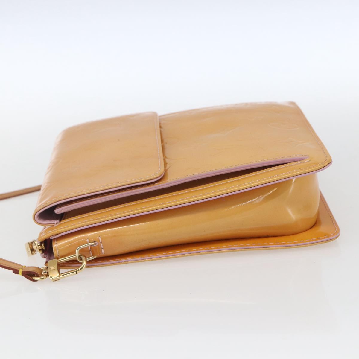 LOUIS VUITTON Monogram Vernis Motto Pouch Marshmallow Pink M91312 LV Auth 166377