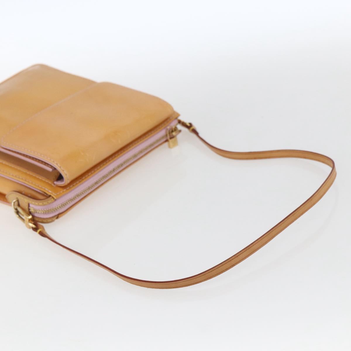 LOUIS VUITTON Monogram Vernis Motto Pouch Marshmallow Pink M91312 LV Auth 166377