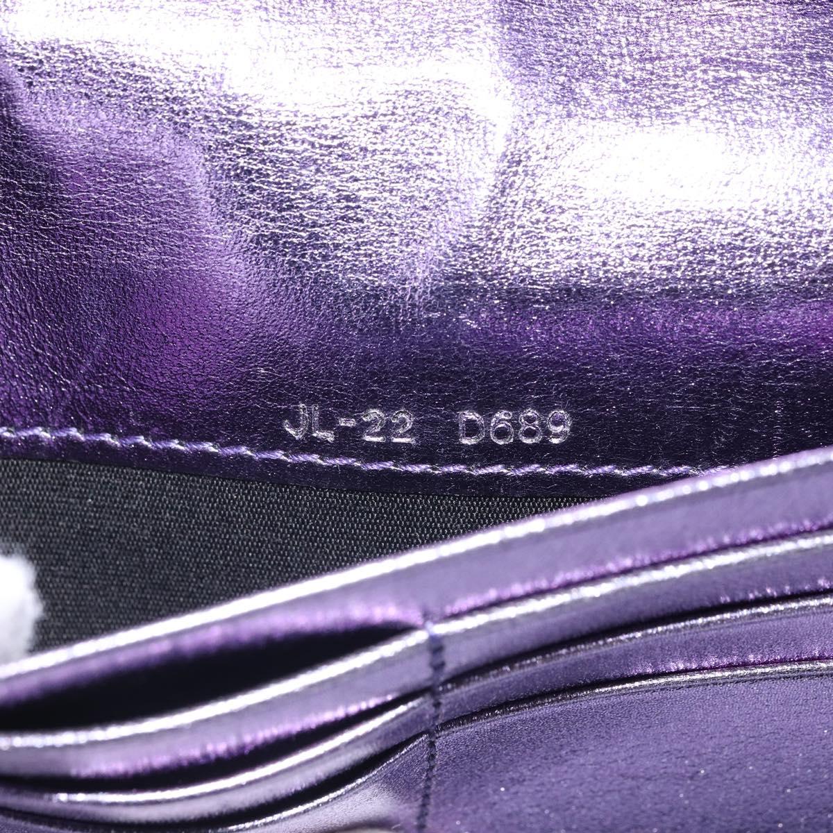 Salvatore Ferragamo Gancini Long Wallet Leather Purple Gold Auth 166383A