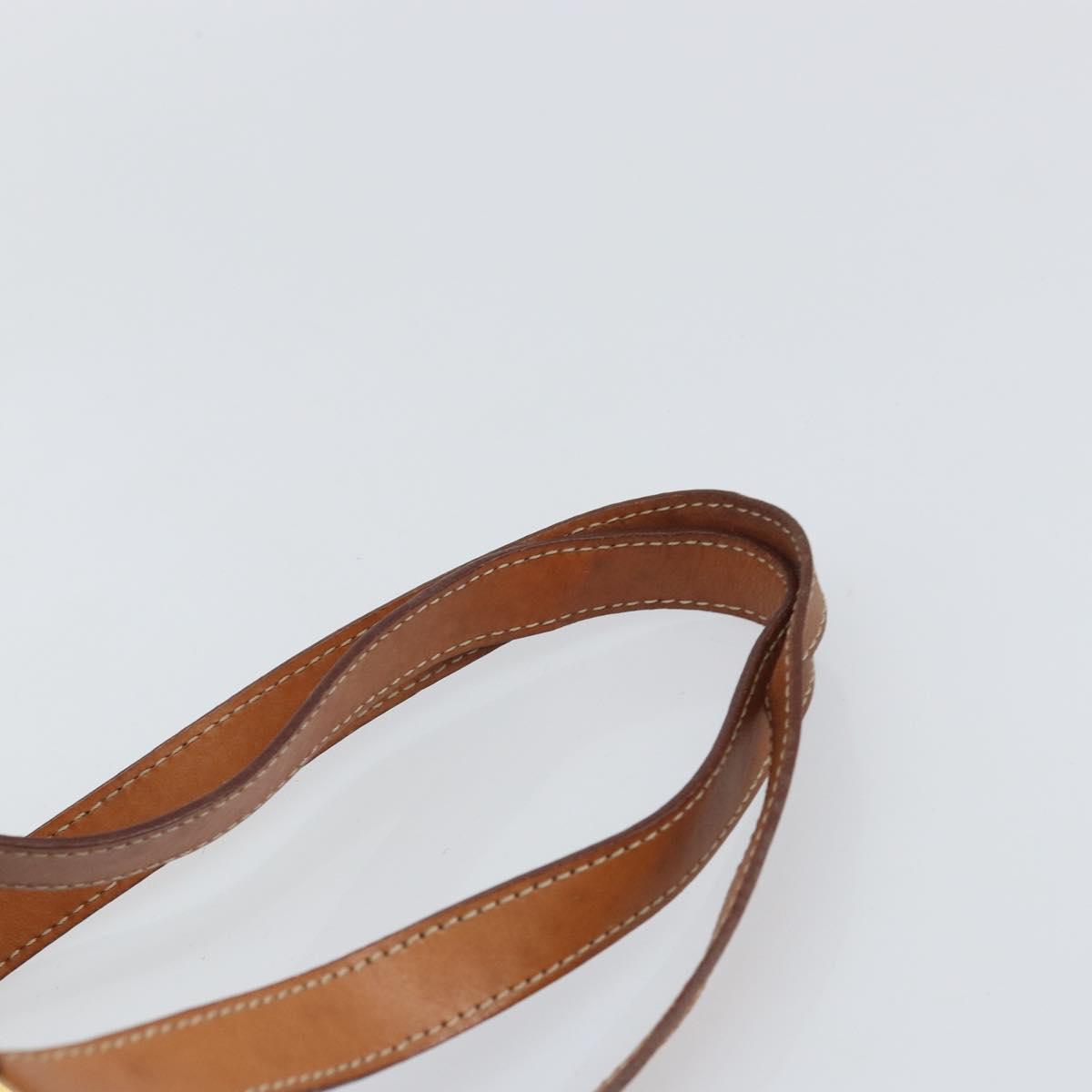 CELINE Macadam Canvas Drum bag Hand Bag PVC Leather Brown Gold Auth 166386