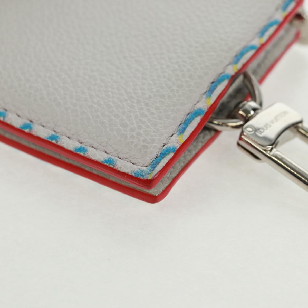 LOUIS VUITTON Damier Spray Double Zip Card Holder White M81430 LV Auth 166392M