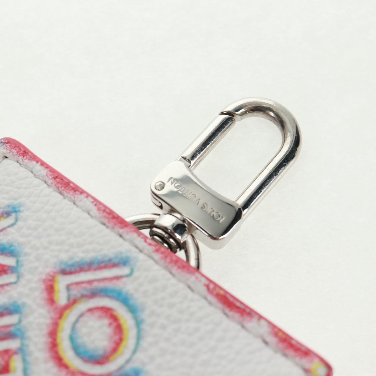 LOUIS VUITTON Damier Spray Double Zip Card Holder White M81430 LV Auth 166392M