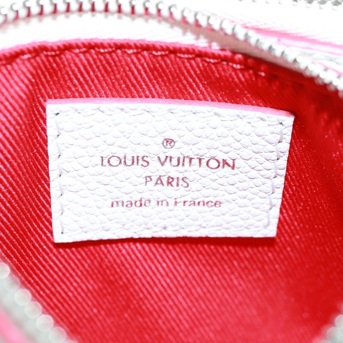 LOUIS VUITTON Damier Spray Double Zip Card Holder White M81430 LV Auth 166392M