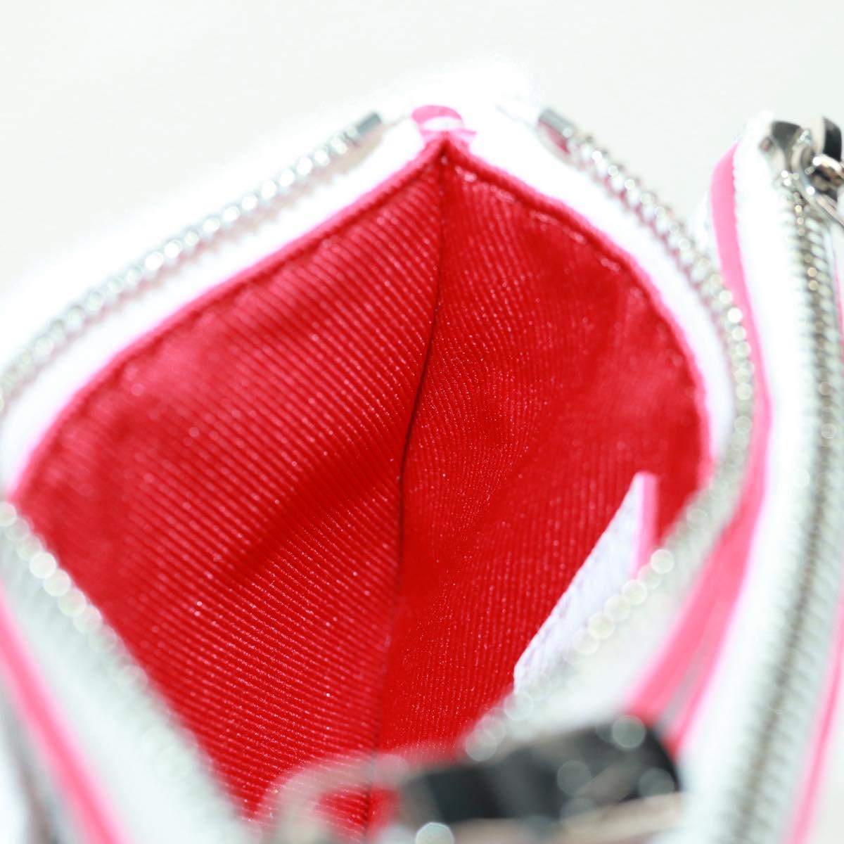 LOUIS VUITTON Damier Spray Double Zip Card Holder White M81430 LV Auth 166392M