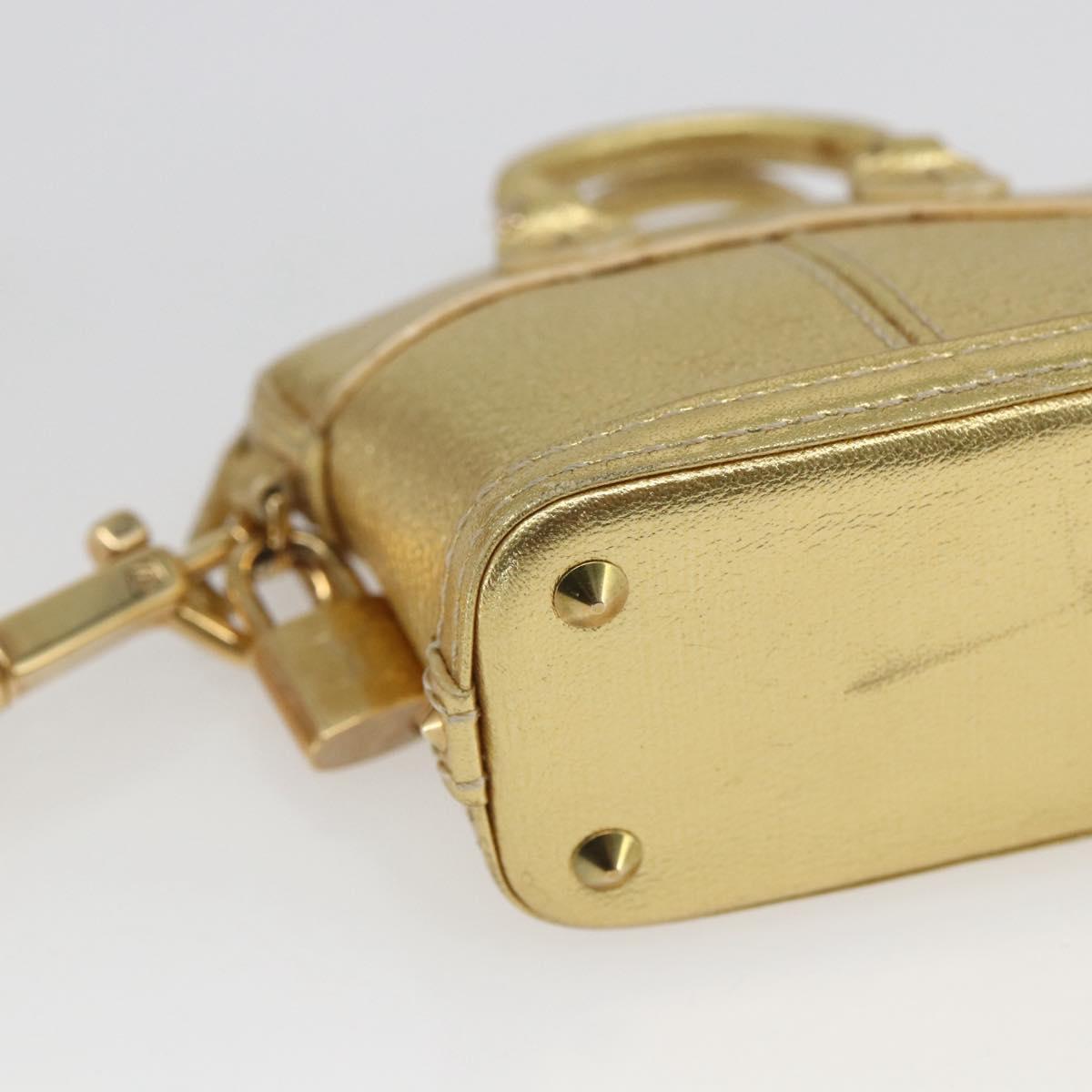 LOUIS VUITTON Mini Lockit Bag Charm Suhari Gold LV Auth 166394