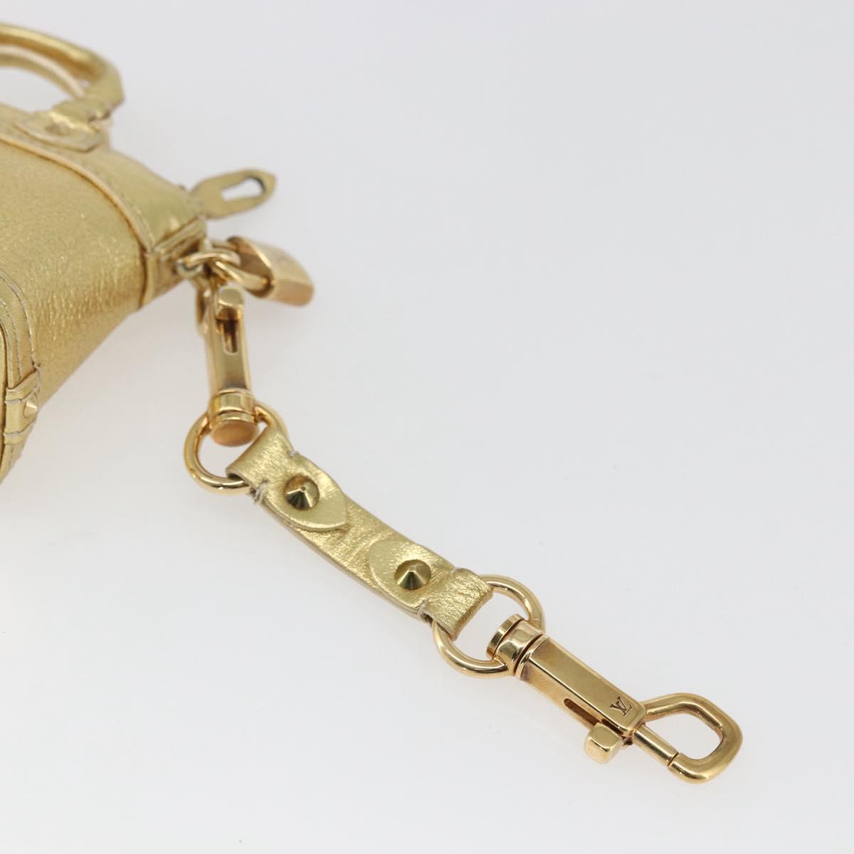 LOUIS VUITTON Mini Lockit Bag Charm Suhari Gold LV Auth 166394