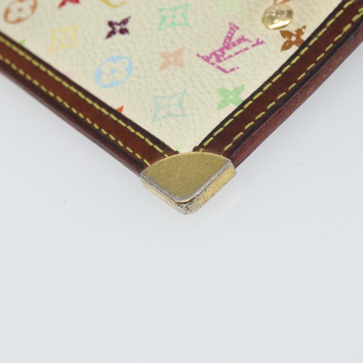 LOUIS VUITTON Multicolor Pochette Cles Coin Purse White M92655 LV Auth 166395