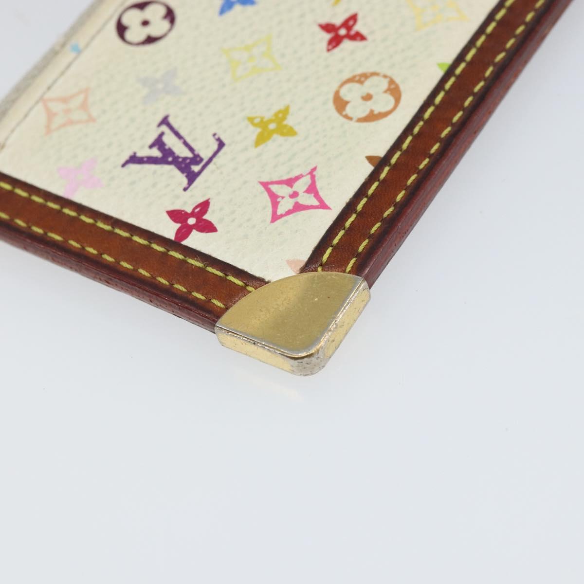 LOUIS VUITTON Multicolor Pochette Cles Coin Purse White M92655 LV Auth 166395